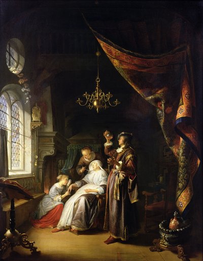 De vrouw met waterzucht, ca. 1663 door Gerrit Dou